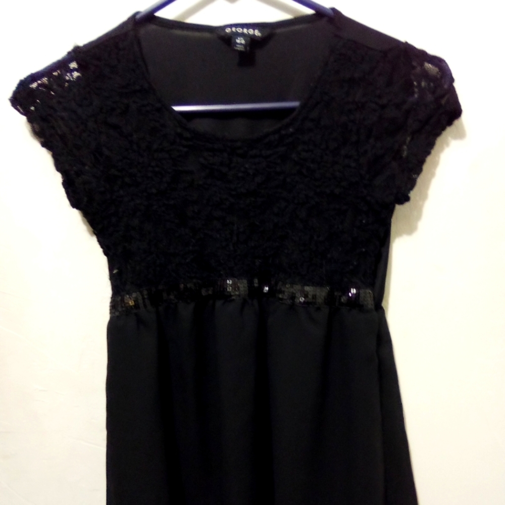 George Girls Lace Sequin Chiffon Top
